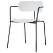 2 Bistrostoelen met zwarte poten en een witte zitting