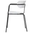 2 Bistrostoelen met zwarte poten en een witte zitting