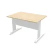 Bureau Buenos Aires - 120 x 80 cm - Acacia bovenblad met wit onderstel - FIDUCIAL OFFICE SOLUTIONS