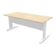 Bureau Buenos Aires - Blad licht acacia en witte poten - 180x80 cm 