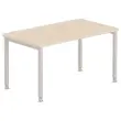 Tafel 140 x 80 acacia licht - aluminium poten