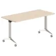 Klaptafel met wieltjes - 150 x 70 cm - Acacia/alu