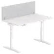 Scheidingswand akoustisch- voor bureau L 140 grijs/alu 