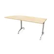 Klaptafel met wieltjes - Rechterhoek - helder acacia en aluminium - 190x70 cm