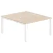 Bureau tegenover 4 poten 140 X 160 X 74 acacia/wit