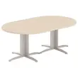 Tafel vergadering ovaal 200x120 acacia/aluminium