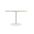 Ronde tafel diam 116 cm acacia blad witte tulp voet tulp 