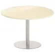 Ronde tafel diam 116 cm acacia blad, zilveren tulpvoet 