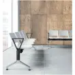 Balk 2 plaatsen witte stoelen TOM zwarte structuur aluminium poten zonder accessoires. 