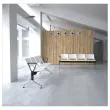 Balk 3 plaatsen witte stoelen TOM zwarte structuur aluminium poten zonder acc. 