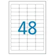 25 Verwijderbare etikettenbladen laser 45,7x21,2 mm 1200 etiketten/doos
