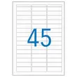16 Multifunctionele etiketten vellen 12,8x38 mm, wit - 720 etiketten.