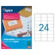 100 Vellen laseretiketten - 63,5 x33,9mm - of 2400 etiketten/doos - APLI
