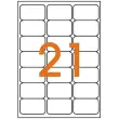 100 Vellen etiketten voor laserprinter 63,5 x 38,1mm ofwel 2100 etiketten/doos - APLI