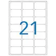 20  Transparante etiketten vellen 63,5x38,1 mm, 420 etiketten/doos 
