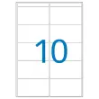 100 Laseretiketten vellen L199,6 x H 143,5 mm, oftewel 200 etiketten/doos