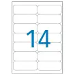 20 Laserbestendige etikettenbladen 99,1x38,1mm 280 etiketten wit