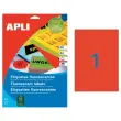 20 Fluo etiketvellen 210 x 297 mm rood