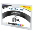 4 Inkjetcartridges ARMOR compatibel HP950XL zwart+3 kleuren