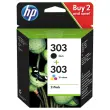 2 Inkjetcartridges HP303 zwart en kleur3YM92AE