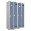 Garderobekast voor werkplaats met 4 kolommen - Grijs/blauw - VINCO INDUSTRIES