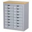 Meubel met 16 lades en 2 kolommen PAPERFLOW van metaal - kleur aluminium