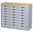 Meubel 24 lades 3 kolommen PAPERFLOW metaal - kleur aluminium