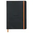 Genaaid schrift Rhodiarama A5 160 pagina's - zachte genaaide kaft - zwart - RHODIA