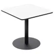 Gelamineerde vierkante eettafel - 80x80 cm - wit met zwarte poten 