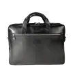Laptoptas met dubbele compartimenten Exactive in zwart leer 15.6"