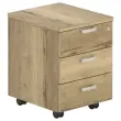 Verrijdbaar ladeblok 3 lades - generfd eik en melamine - Gemonteerd - FIDUCIAL OFFICE SOLUTIONS