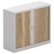Lage kast ? gordijnen - 100 x 120 cm - Aluminium en generfd eik