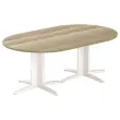 Tafel vergadering ovaal 200x120 eiken nerf/wit