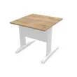 Tafel 80 x 80 eiken met nerf - witte poten Fiducial