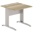 Tafel 80 x 80 eiken met nerf - aluminium poten Fiducial 