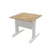 Tafel 80 x 80 eiken met nerf - aluminium poten Fiducial 