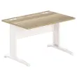 Bureau Buenos Aires - Blad generfd eik en witte poten - 120x80 cm 