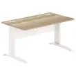 Bureau Buenos Aires - Blad generfd eik en witte poten - 140x80 cm