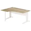 Bureau BUENOS AIRES compact terug naar links 160 x 80 eiken met nerf / wit