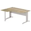 Bureau BUENOS AIRES compact retour naar links 160X80 eiken met nerf/alu 