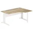 Bureau BUENOS AIRES compact retour naar rechts 160 x 80 Eiken geaderd/wit