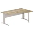 Bureau BUENOS AIRES compact retour naar rechts 180 x 80 eik geaderd/alu