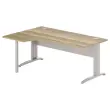 Bureau BUENOS AIRES compact retour naar links 180 x 80 eiken met nerf /alu
