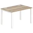Bureau 120 x 80 eiken met nerf - witte poten 