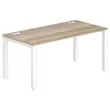 Bureau 160 x 80 eiken met nerf - witte poten