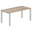 Bureau 160 x 80 eiken met nerf - aluminium poten