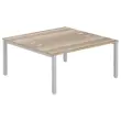Bureau tegenover 4 poten 160 X 160 X 74 eiken geaderd/alu