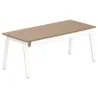 Rechthoekig bureau 180x80 Notelaar / wit onderstel BANGKOK 
