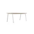 Rechthoekig bureau 180x80 Notelaar / wit onderstel BANGKOK 