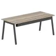 Rechthoekig bureau 180x80 Eiken met nerf / poot. Antraciet BANGKOK 